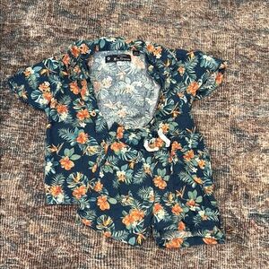 Tropical Floral Kids Shirt and Shorts Set